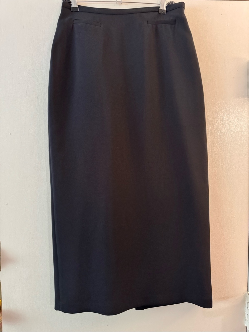 Liz Claiborne Black Straight Midi Skirt Size 10 Carolyn Bessette Inspired